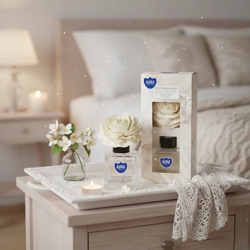 Zdjęcie produktu Dyfuzor zapachowy z Drewnianym Kwiatem Ozdobny Aura DZ50K-169 Kwitnący Jaśmin 80 ml 2