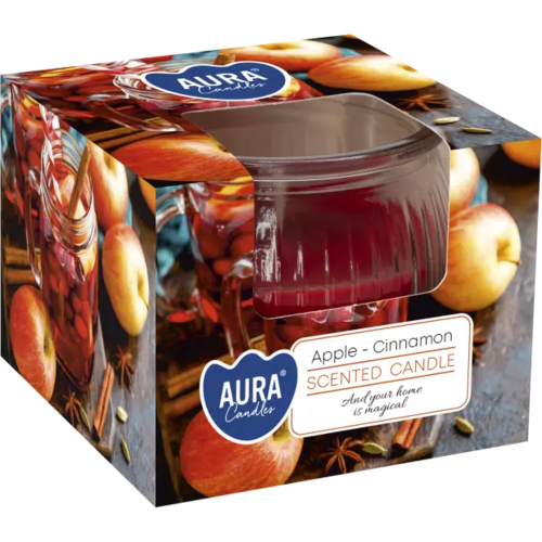 Zdjęcie produktu Świeca zapachowa w karbowanym szkle SN69-87 Jabłko & Cynamon 3