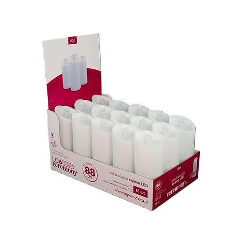 Zdjęcie produktu Znicz LED wkład Wkład LC6 migający 12,5 cm biały 2