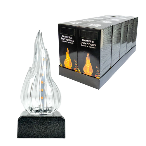 Zdjęcie produktu Wkład LED żywy płomień XL 16cm czarny Znicz na cmentarz cebula 2