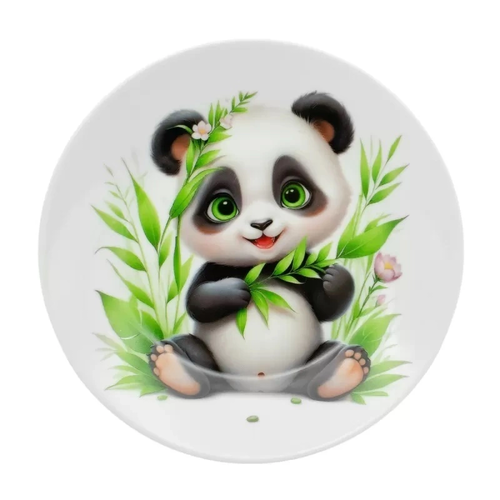 Zdjęcie produktu Zestaw obiadowy dla dzieci panda yuki porcelanowy kubek miska talerz 18 cm 9