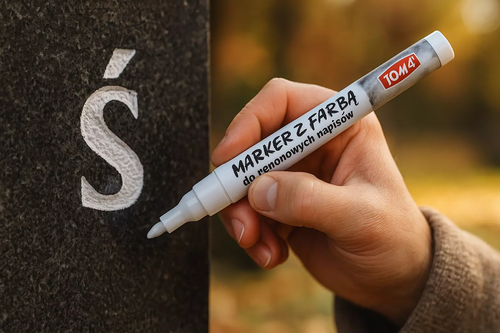Zdjęcie produktu Marker Olejowy Toma SREBRNY do Napisów na Pomnik Nagrobek 2.5mm 2