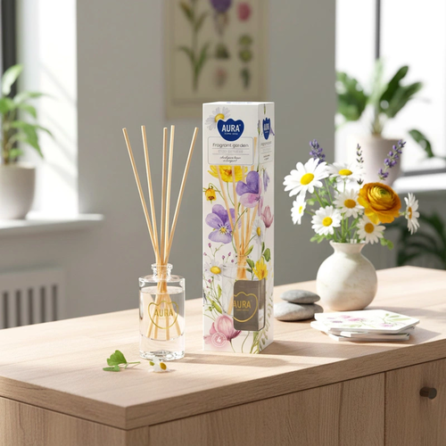 Zdjęcie produktu Dyfuzor zapachowy z patyczkami Odświeżacz powietrza Aura DZ45-364 Pachnący Ogród 45 ml 5