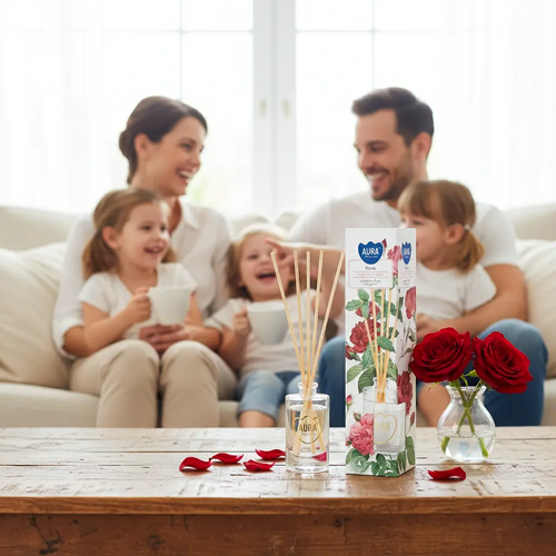 Zdjęcie produktu Dyfuzor zapachowy z patyczkami Odświeżacz powietrza Aura DZ45-78 Romantyczna Róża 45 ml 2
