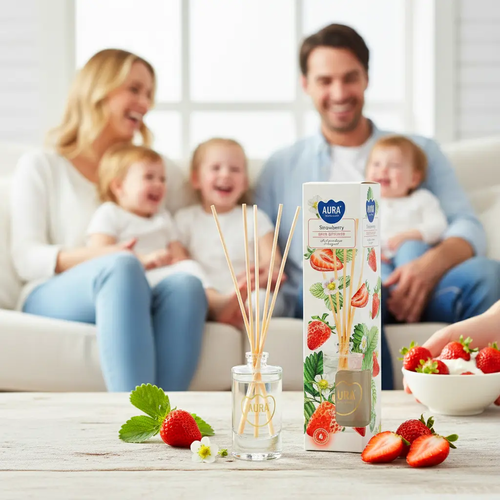 Zdjęcie produktu Dyfuzor zapachowy z patyczkami Odświeżacz powietrza Aura DZ45-73 Słodka Truskawka 45 ml 3