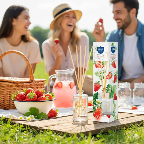 Zdjęcie produktu Dyfuzor zapachowy z patyczkami Odświeżacz powietrza Aura DZ45-73 Słodka Truskawka 45 ml 4
