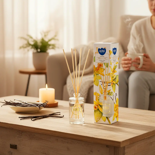 Zdjęcie produktu Dyfuzor zapachowy z patyczkami Odświeżacz powietrza Aura DZ45-67 Słodka Wanilia 45 ml 4