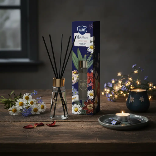Zdjęcie produktu Dyfuzor zapachowy z patyczkami Odświeżacz powietrza Aura AD-001-65 Nocny Kwiat 50 ml 2