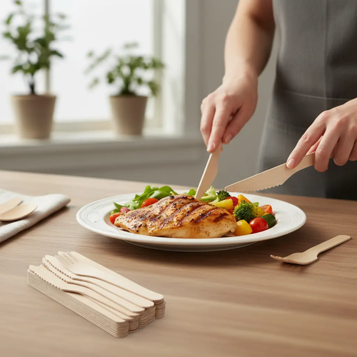 Zdjęcie produktu Nóż Drewniany EKO 16,5cm Jednorazowy na Grill Piknik 100 sztuk 2