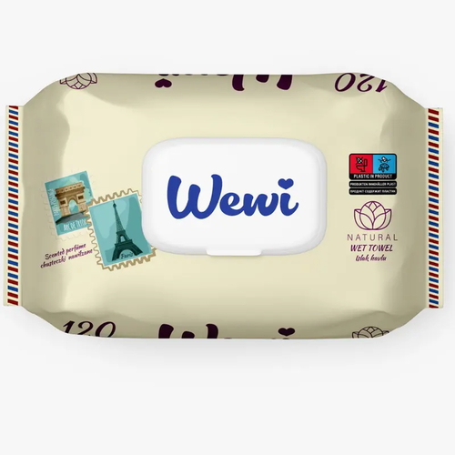 Zdjęcie produktu Chusteczki nawilżające do rąk Wewi Wet Wipes fenomenalny zapach Paryża odświeżające 120 szt. 3