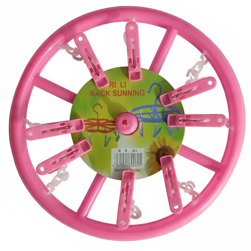 Zdjęcie produktu Suszarka do skarpet bielizny wieszak okrągły różowy 8 żabek 23 cm 2