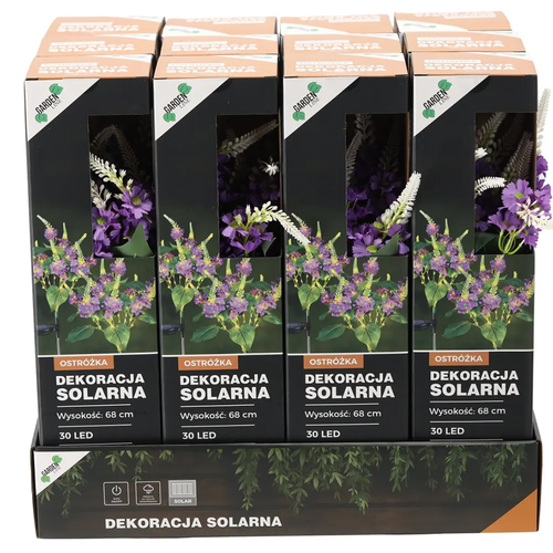 Zdjęcie produktu Dekoracja Solarna Ogrodowa Kwiat Ostróżka 30 led ciepła biała 68 cm 8