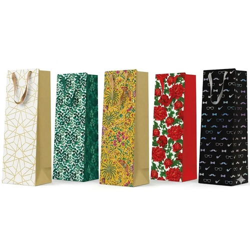 Zdjęcie produktu Torba na wino wódkę alkohol butelkowa prezentowa PAW 12x10x37 cm mix kolor 1 szt. 7