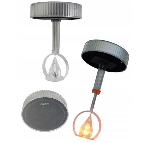 Zdjęcie produktu Znicz Solarny Nagrobny Led serce metalizowany Choker Srebrny 22 cm 11