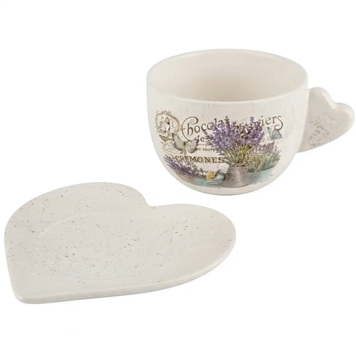 Doniczka Ceramiczna na Kwiaty Filiżanka 1184 Biała Dekoracyjna 25x19x14 cm mix wzór 1 szt.