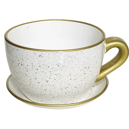 Zdjęcie produktu Doniczka Ceramiczna na Kwiaty Filiżanka 1177 Czarna Dekoracyjna 24x19x14 cm mix wzór 1 szt. 4
