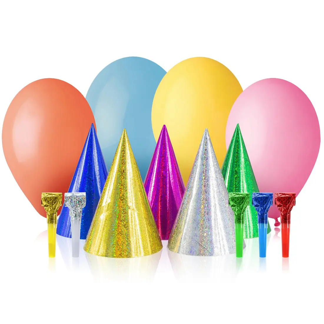 Zestaw Imprezowy Party - Balony, Czapeczki, Gwizdki 18szt.