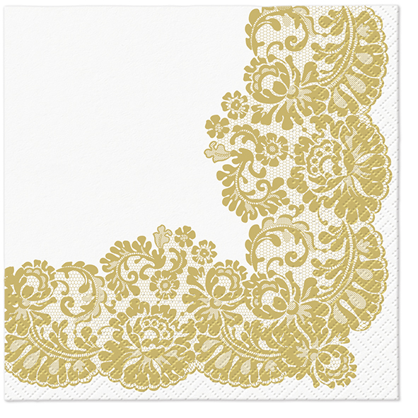 Zdjęcie produktu Serwetki 33x33 Decoupage Lacy Frame Gold 20szt.