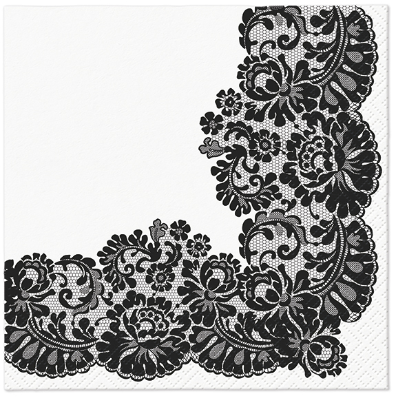 Zdjęcie produktu Serwetki 33x33 Decoupage Lacy Frame Black 20szt.