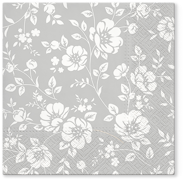 Zdjęcie produktu Serwetki 33x33 Decoupage Ornament Bushes Grey 20szt.