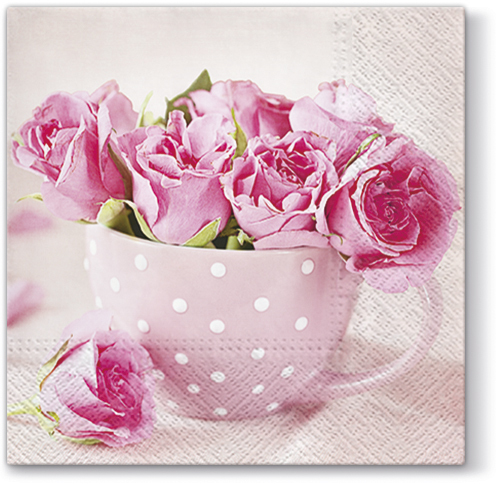 Zdjęcie produktu Serwetki 33x33 Decoupage Roses in a Cup 20szt.