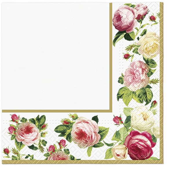 Zdjęcie produktu Serwetki 33x33 Decoupage Rosy Frame Gold 20szt.
