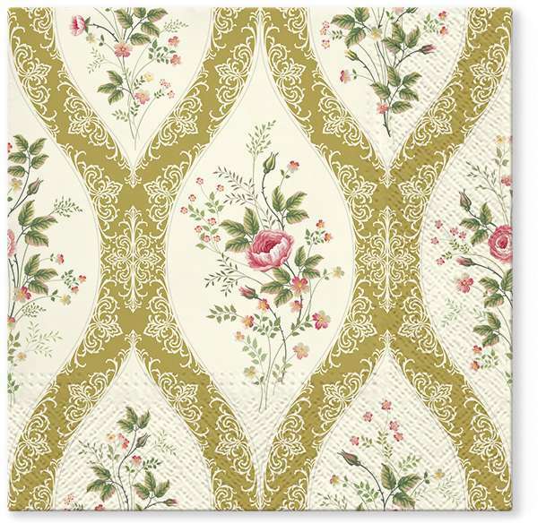 Zdjęcie produktu Serwetki Wallpaper with Flowers gold