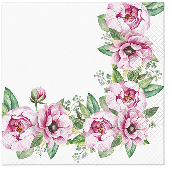 Zdjęcie produktu Serwetki 33x33 Decoupage Kwiatowa ramka 20 szt.