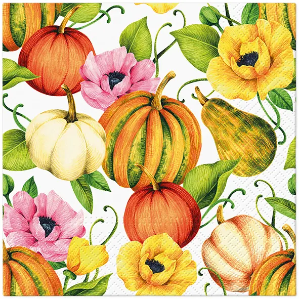 Zdjęcie produktu Serwetki 33x33 Decoupage Pumpkins and Poppies 20szt.