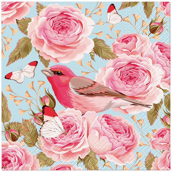 Zdjęcie produktu Serwetki 33x33 Decoupage English Roses Bird 20szt.
