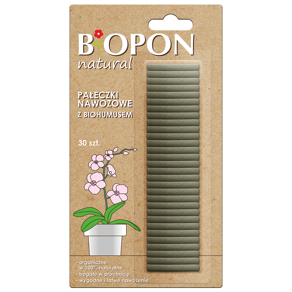 Zdjęcie produktu BOPON NATURAL - pałeczki nawozowe z biohumusem 30szt