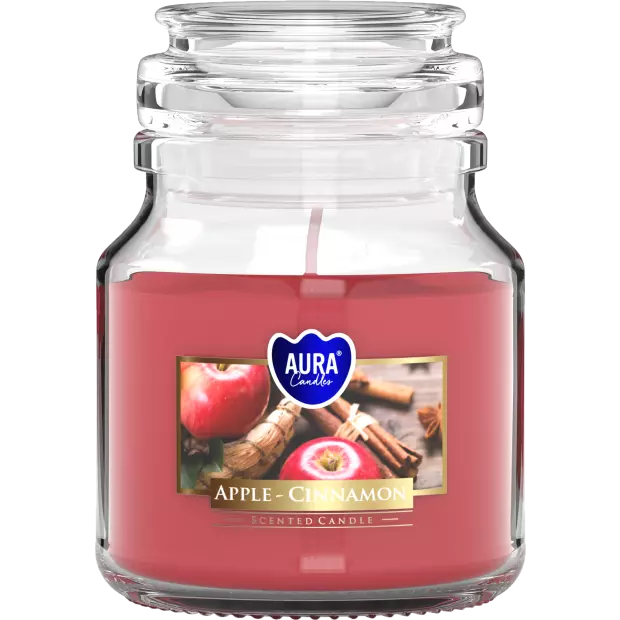 Zdjęcie produktu Małe świece w szkle z wieczkiem SND71-87 Jabłko-Cynamon 