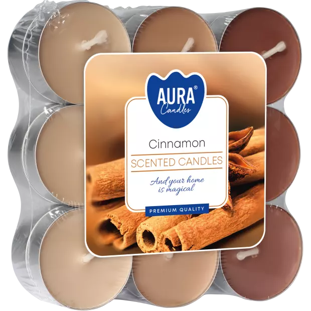 Zdjęcie produktu Małe świece tealighty z aromatem P15-18-65 Cynamonu  – 18 sztuk