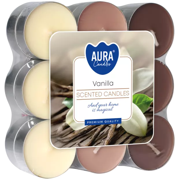 Zdjęcie produktu Małe świece tealighty z aromatem P15-18-67 Wanilii  – 18 sztuk
