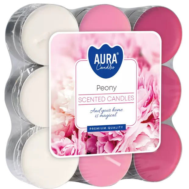 Zdjęcie produktu Małe świece zapachowe P15-18-157 – Aromat Piwonii, 18 sztuk