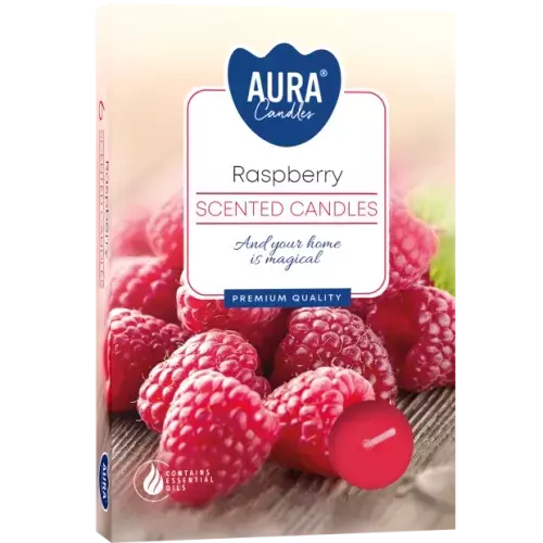 Zdjęcie produktu Małe świece tealighty z aromatem Malinowym P15-42– 6 sztuk