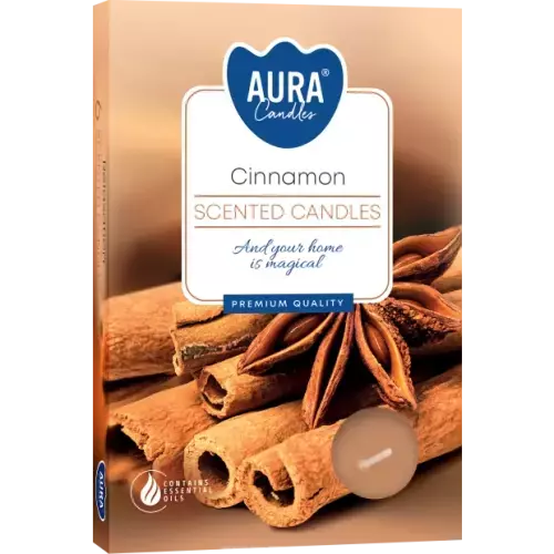 Zdjęcie produktu Małe świece tealighty z aromatem Cynamonowym P15-65– 6 sztuk