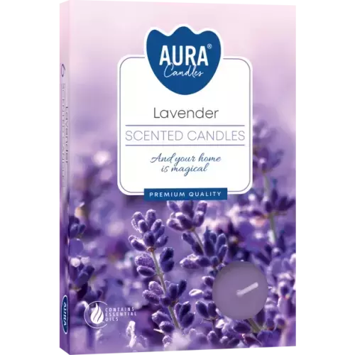 Zdjęcie produktu Małe świece tealighty z aromatem Lawendy P15-79– 6 sztuk