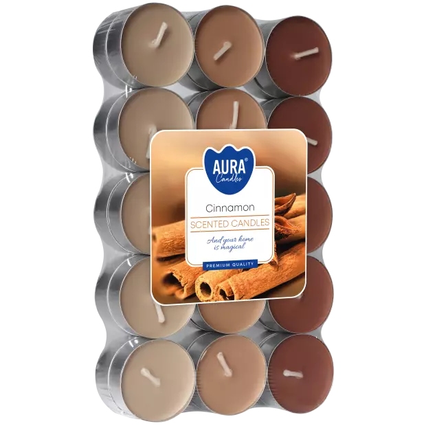 Zdjęcie produktu Małe świece tealighty P15-30-65 – Aromat Cynamonu 30 szt.