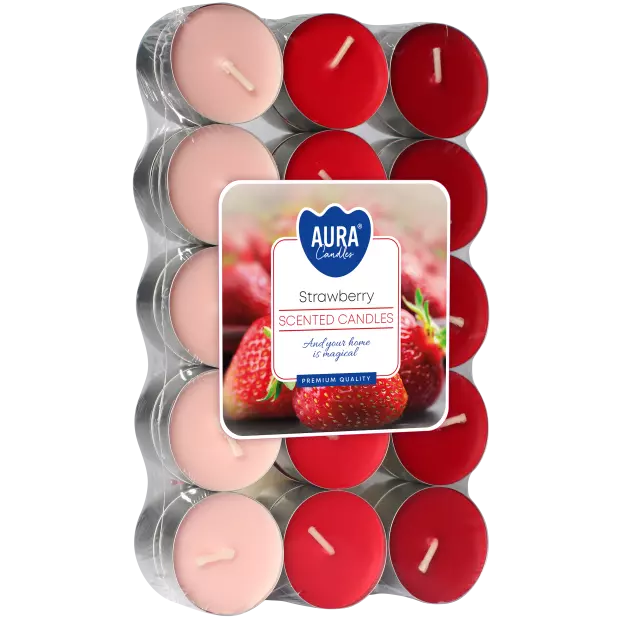 Zdjęcie produktu Małe świece podgrzewacze P15-30-73 – Zapach Truskawka 30 sztuk