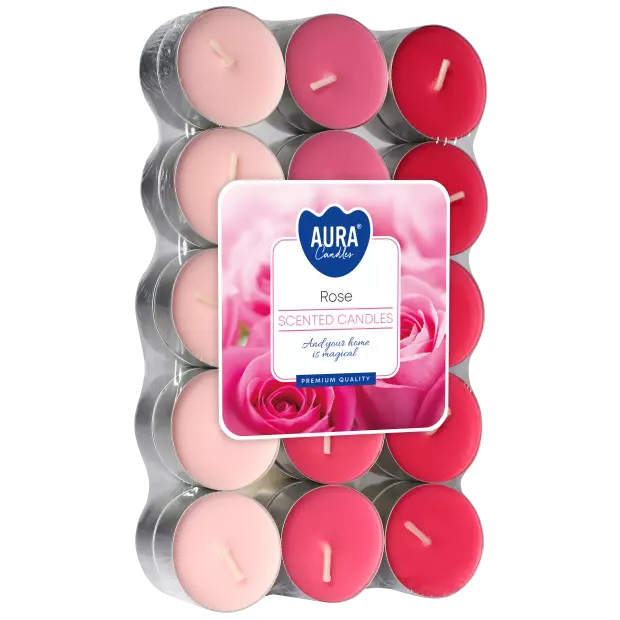 Zdjęcie produktu Małe świece podgrzewacze P15-30-78 – Zapach Róża 30 sztuk