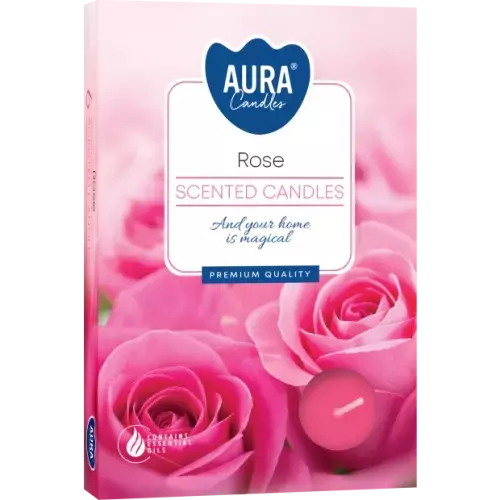 Zdjęcie produktu Małe świece tealighty z aromatem Róży P15-78– 6 sztuk