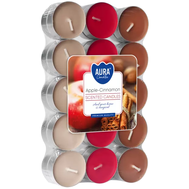 Zdjęcie produktu Małe świece podgrzewacze P15-30-87 – Jabłko-Cynamon 30 sztuk