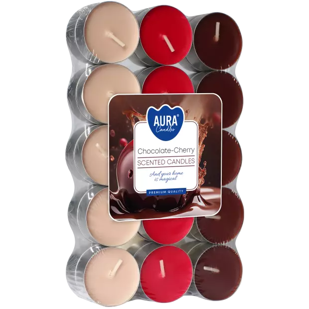 Zdjęcie produktu Małe świece podgrzewacze P15-30-104 Czekolada-Wiśnia 30 sztuk