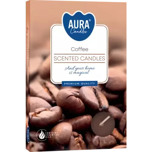 Zdjęcie produktu Małe świece tealighty z aromatem Kawy P15-89– 6 sztuk