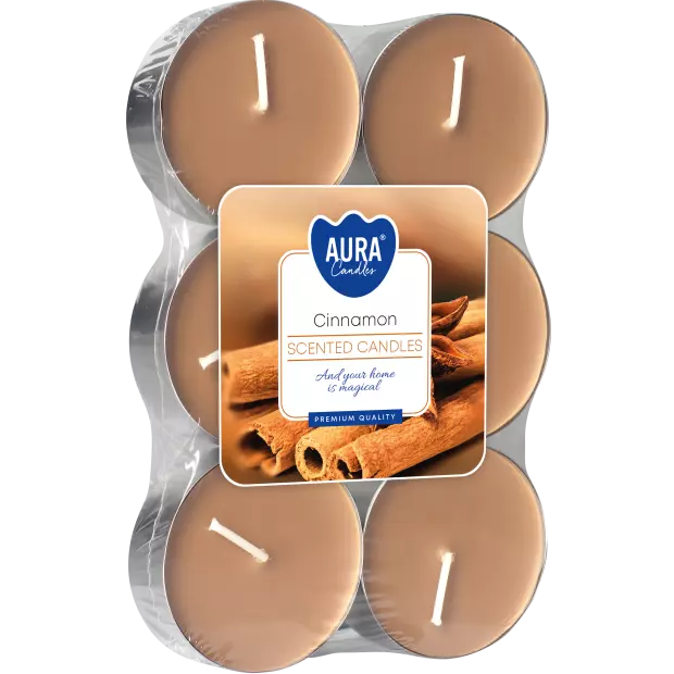 Zdjęcie produktu Świece tealight MAXI P35-6-65 – Ciepły Aromat Cynamonu, 6 sztuk