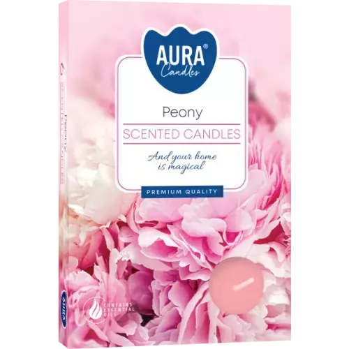 Zdjęcie produktu Małe świece tealighty z aromatem Piwonii P15-157– 6 sztuk