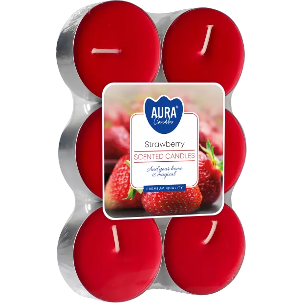 Zdjęcie produktu Świece tealight MAXI P35-6-73 – Soczysta Truskawka, 6 sztuk