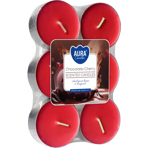 Zdjęcie produktu Świece tealight MAXI P35-6-104 – Czekolada z Wiśnią, 6 sztuk