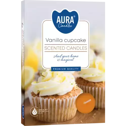 Zdjęcie produktu Małe świece tealighty z aromatem Ciasteczka waniliowego P15-202– 6 sztuk